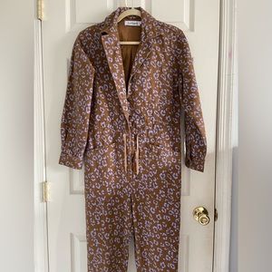 Rachel Antonoff Ziggy Purple Leopard print Jumpsuit
